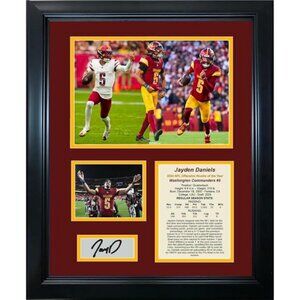 Framed Jayden Daniels 2024 NFL Offensive Rookie of the Year Washington